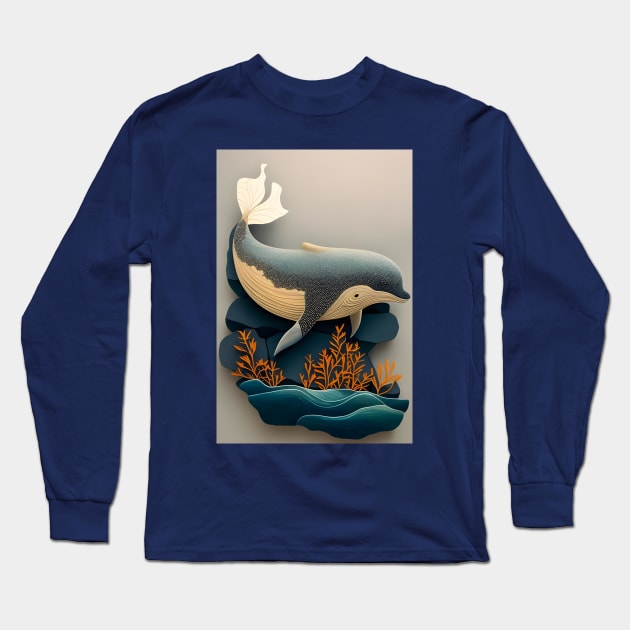 Porpoise - Inuit Art Long Sleeve T-Shirt by Mistywisp